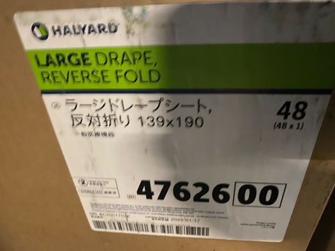 47626 O&M Halyard Large Drape, 55 in. x 76 in. , Reverse Fold, Sterile, 48/cs-Mega Mart Warehouse