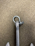 (1) 15lb Aluminum Painted Cast Gray Iron Navy Anchor for Boats w/ Anchor Shackle