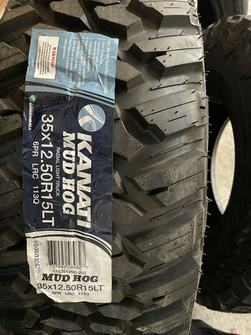 (1) KANATI MUD HOG M/T 35X12.50R15LT LRC 118Q Mud-Terrain Light Truck Tire