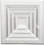 Hart & Cooley 8" x 8" (Wall Opening Size) White Ceiling Diffuser (A504MS)