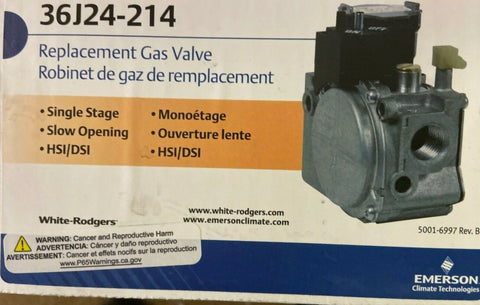 NEW EMERSON White Rodgers 36J24-214 Replacement Gas Valve, Single Stage,-Mega Mart Warehouse-Ultimate Unclaimed Freight Buyer and Seller Specialists