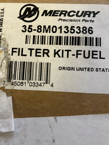 BRAND  NEW Mercury Marine / Mercruiser New OEM Filter Kit-Fuel, 8M0135386
