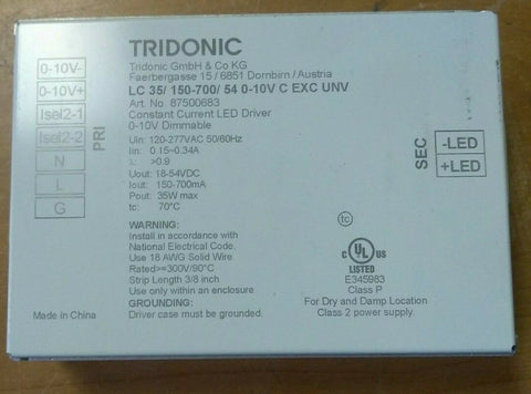 NEW TRIDONIC Driver LC 35W 150–700mA 54V 0-10V C EXC UNV FREE SHIPPING!!!-Mega Mart Warehouse-Ultimate Unclaimed Freight Buyer and Seller Specialists