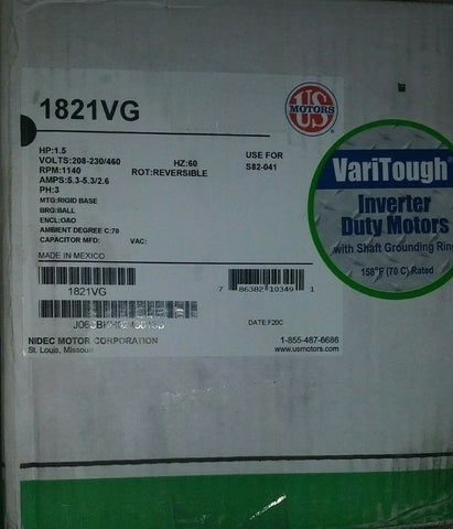 (1) NEW US MOTORS Polyphase Condenser Fan Motor 1821VG-Mega Mart Warehouse-Ultimate Unclaimed Freight Buyer and Seller Specialists