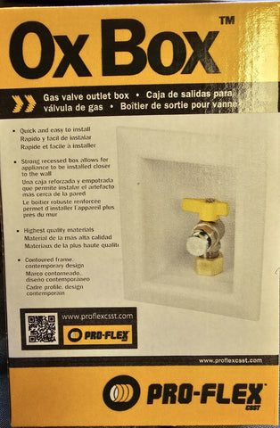 Pro Flex PFOX-1206 Ox Box Gas Outlet Box, 1/2 FIP x 1/2 CSST