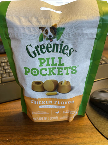 (6/CASE) Greenies Pill Pockets Soft Dog Treats, Chicken, Tablet, 7.9 Oz.-Mega Mart Warehouse-Ultimate Unclaimed Freight Buyer and Seller Specialists