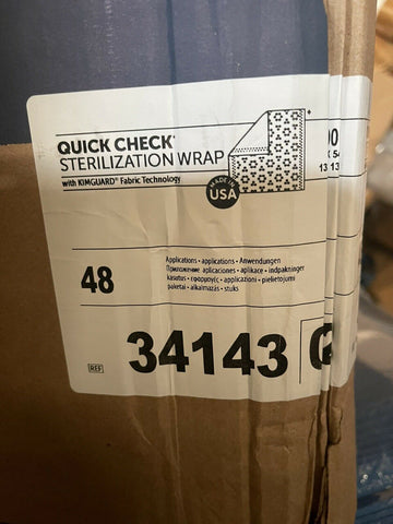 NEW HALYARD QUICK CHECK STERILIZATION WRAP 34143, 54" X 54", H500, 48/CASE
