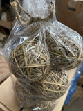12 Piece Natural Brown Dried Reed Decorative Balls Accent Vase Bowl Filler