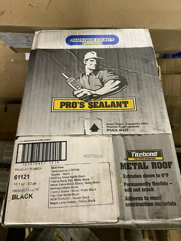 BRAND NEW Titebond Metal Roof Sealant Black-61121 ( 10 FL. OZ / 12pk )