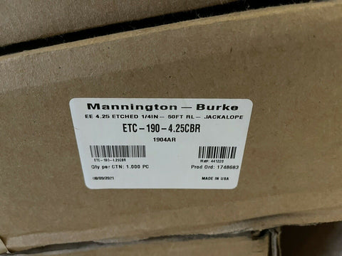 MANNINGTON-BURKE EE 4.25 ETCHED 1/4" - 50FT RAIL- JACKALOPE RUBBER WALL BASE