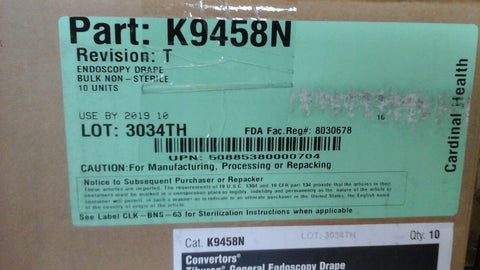 Quantity 10 Cardinal Health Convertors Tiburon General Endoscopy Drape K9458N-Mega Mart Warehouse-Ultimate Unclaimed Freight Buyer and Seller Specialists