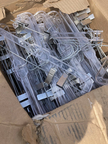 NEW CLEAR MAINETTI 5131SCR HANGERS BOX OF 100-Mega Mart Warehouse