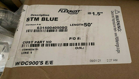 BRAND NEW 6315004050SG FLEXAUST  1.5" X 50 LENGHT VACUUME  HOSE STM BLUE