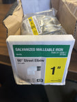 (CASE OF 5) 311 SE90-1, 507904 1" GALVANIZED MALLEABLE IRON 90* STREET ELBOW