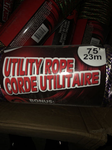 (LOT OF 4) UTILITY ROPE 3/8”x75’ BONUS SPRING CLIP WEATHER RESISTANT-Mega Mart Warehouse-Ultimate Unclaimed Freight Buyer and Seller Specialists