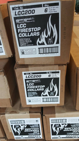 STI SPEC SEAL LCC200 FIRESTOP COLLARS FOR 2" TRADE SIZE PLASTIC PIPES (6PC BOX)-Mega Mart Warehouse-Ultimate Unclaimed Freight Buyer and Seller Specialists