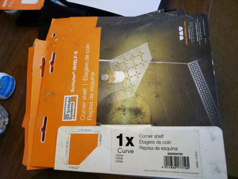 NEW Corner Shelf "Cream Curve Pentagon" SES2D6TSC-Mega Mart Warehouse-Ultimate Unclaimed Freight Buyer and Seller Specialists