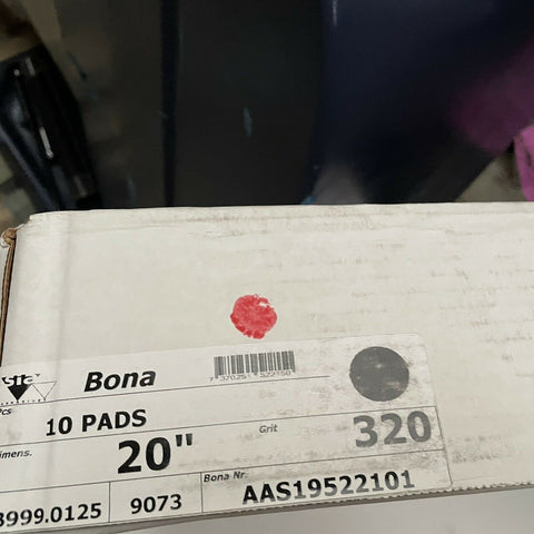 (10 PC CASE) BONA 20 INCH BETWEEN COAT CONDITIONING PAD AAS19522101 320 GRIT
