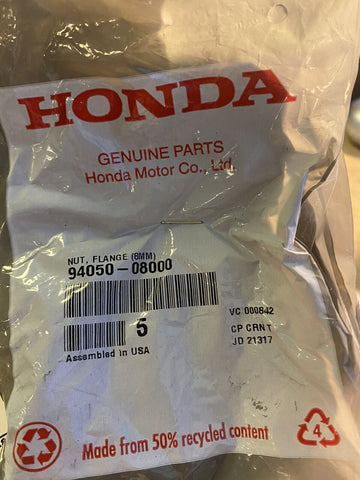 NEW Honda 94050-08000 Exhaust Nuts - Fits GX240 GX270 GX340 GX390 Engines 5 Pack