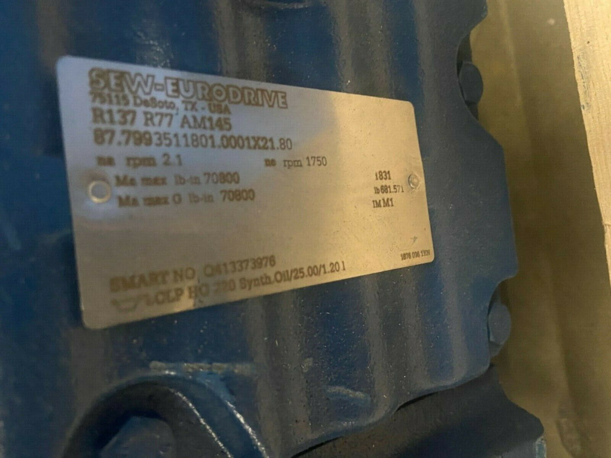 NEW SEW-EURODRIVE GEARBOX R137 R77 AM145 1750 RPM | Mega Mart Wareh...