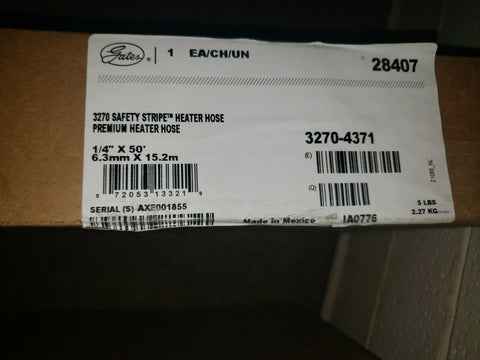 GATES 3270 SAFETY STRIPE HEATER HOSE 1/4" X 50', 3270-4371, 28407-Mega Mart Warehouse-Ultimate Unclaimed Freight Buyer and Seller Specialists