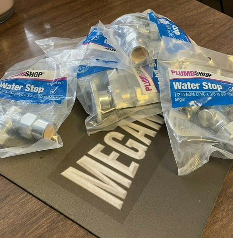 (60) 1/4 TURN ANGLE STOP VALVE COMPRESSION 3/8" OD X 1/2" CPVC (LEAD FREE BRASS)-Mega Mart Warehouse