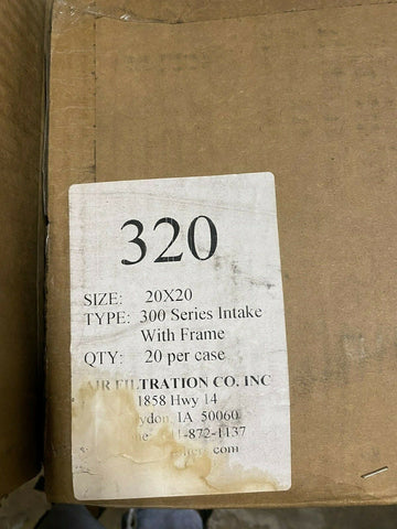 NEW Air Filtration Co. 300 Series Intake with Frame 20" X 20" 20 ea. 320-Mega Mart Warehouse