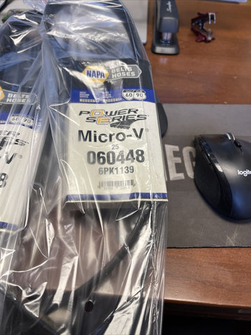 1) GENUINE NAPA Gates K060448 POWER SERIES Micro-V Serpentine Drive Belt 6PK1139