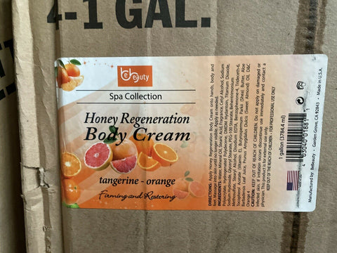 NEW Be Beauty CLOT018G1 Honey Regeneration Body Cream Tangerine & Orange  4 GALS