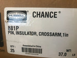 25 Hubbell Power PIN INSULATOR CROSSARM, 1IN" 881P-Mega Mart Warehouse-Ultimate Unclaimed Freight Buyer and Seller Specialists