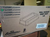 (4/CUSTODIA) Continental 7325BK Black Drop-Shot Lid For Wall Hugger Receptacle
