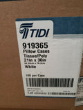 Qty=200 Tidi Prod Pillowcases, 21" X 30" 1 Ply + Poly, WHITE, 919365-Mega Mart Warehouse-Ultimate Unclaimed Freight Buyer and Seller Specialists