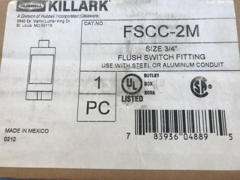 KILLARK FSCC-2M Device Box,3/4" Hub,Shallow,1 Gang G5070506-Mega Mart Warehouse-Ultimate Unclaimed Freight Buyer and Seller Specialists