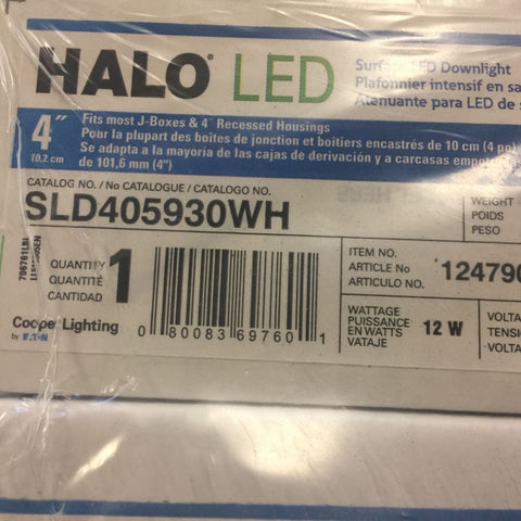 Halo 4" Surface Mount LED Downlight - SLD405930WH - 65W Equivalent - 3000K-Mega Mart Warehouse-Ultimate Unclaimed Freight Buyer and Seller Specialists