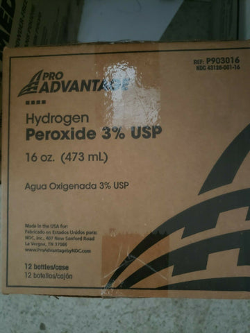(12 Pack/Case) PRO ADVANTAGE Hydrogen Peroxide, 3% USP, 16-oz.-Mega Mart Warehouse-Ultimate Unclaimed Freight Buyer and Seller Specialists