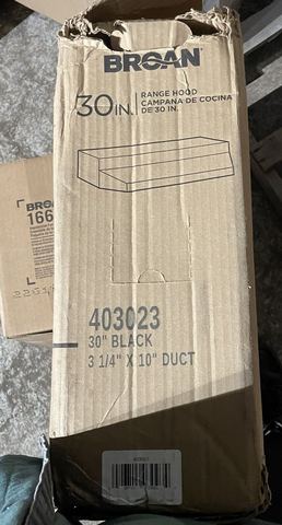 NEW Broan 30''  403023 Hood,30 In,160 Cfm, Black