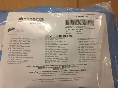 AVID MEDICAL VALD010-03 LAP PACK, 2 SETS-Mega Mart Warehouse-Ultimate Unclaimed Freight Buyer and Seller Specialists