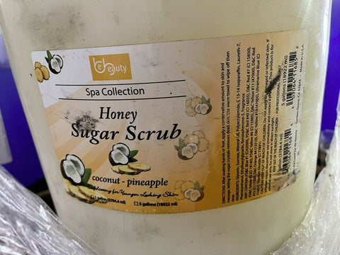 BE BEAUTY SPA COLLECTION HONEY SUGAR SCRUB COCONUT-PINEAPPLE (5 GAL) SHIPS FREE