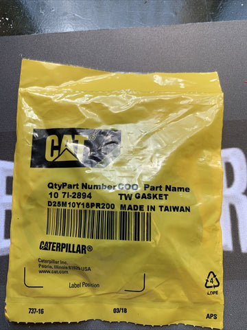 NEW Caterpillar 7I-2894 Gasket (4 PK OF 10)