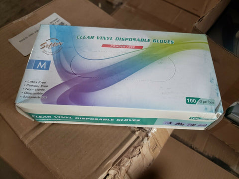 (1000/CS) Clear Vinyl Disposable Gloves, Medium, Latex & Powder Free-Mega Mart Warehouse-Ultimate Unclaimed Freight Buyer and Seller Specialists