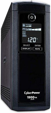 (1) NEW CyberPower Intelligent LCD Series UPS 1500VA AVR CP1500AVRLCDa-Mega Mart Warehouse-Ultimate Unclaimed Freight Buyer and Seller Specialists