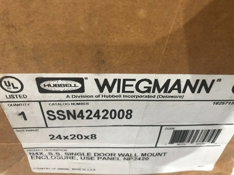 Stainless Steel Enclosure, SSN4242008, Wiegmann-Mega Mart Warehouse-Ultimate Unclaimed Freight Buyer and Seller Specialists