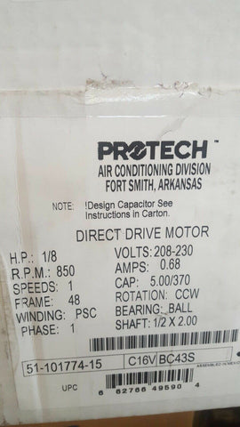 5KCP39PFBC43S - GE Genteq Rheem Ruud Weather King Condenser FAN MOTOR 1/8 HP 230-Mega Mart Warehouse-Ultimate Unclaimed Freight Buyer and Seller Specialists