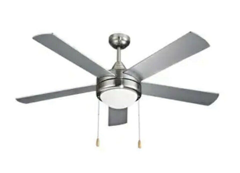 Miseno 52 in. 5-Blade Ceiling Fan 2-Light in Brushed Nickel