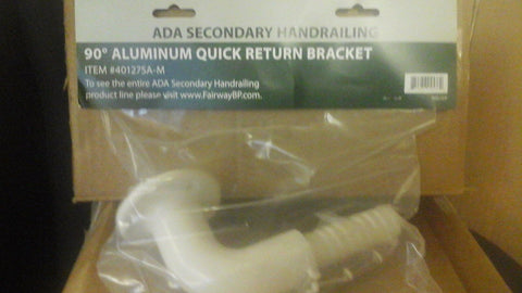 90 DEG ALUMINUM QUICK RETURN BRACKET FOR ADA SECONDARY HANDRAILING 2 PCS-Mega Mart Warehouse-Ultimate Unclaimed Freight Buyer and Seller Specialists