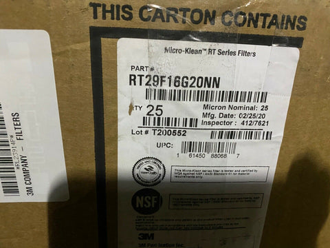 NEW 3M P/N RT29F16G20NN) Filter Cartridge PACK OF 25 (NEW)-Mega Mart Warehouse-Ultimate Unclaimed Freight Buyer and Seller Specialists