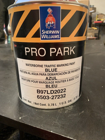 Sherwin Williams Pro Park Waterborne Traffic Marking Paint - BLUE B97D2022, 1GAL