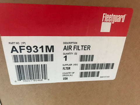 Fleetguard AF931M Primary Air Filter - P129472, 42611, CA3518, PA2500, 7W7426-Mega Mart Warehouse-Ultimate Unclaimed Freight Buyer and Seller Specialists