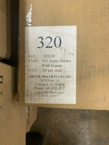 NEW AFC Air Filtration 300 Series Intake Panel Filter w/ Frame 20" X 20" 320 New-Mega Mart Warehouse