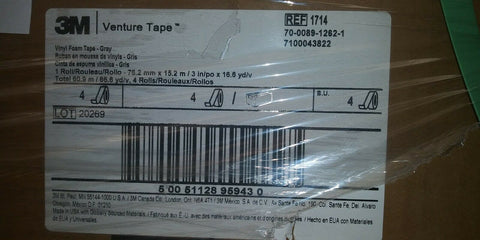 (1 CASE OF 4) NEW 3M Venture Tape Vinyl Foam Tape 3 in x 50 ft, 250 mil, 4 rolls-Mega Mart Warehouse